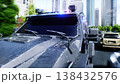 An swat police driving fast on a city street. 3d rendering. 138432576