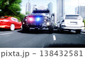 An swat police driving fast on a city street. 3d rendering. 138432581