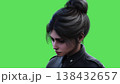 female police officer idle. Green screen isolate. 3d rendering. 138432657