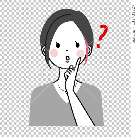 一位留著齊耳短髮並挑染了內層頭髮的女士；另一位女士表情困惑，陷入沉思。 138433227