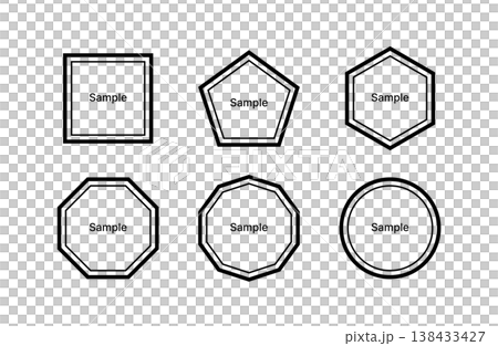 Japanese-style polygonal simple double frame set, black Japanese-style polygonal simple double frame set, black 138433427