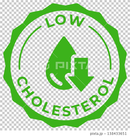 Low cholesterol label vector icon illustration for product package. Zero cholesterol green logo, symbol, badge, tag or emblem isolated. Trans fat free stamp, seal, sticker, mark or tag. Low cholesterol label vector icon illustration for product package. Zero cholesterol green logo, symbol, badge, tag or emblem isolated. Trans fat free stamp, seal, sticker, mark or tag. 138433651
