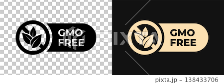 GMO free icon. Non GMO label. No added or artificial chemicals illustration, logo, symbol, sign, stamp, tag, emblem, mark or seal for product packaging isolated. GMO free icon. Non GMO label. No added or artificial chemicals illustration, logo, symbol, sign, stamp, tag, emblem, mark or seal for product packaging isolated. 138433706
