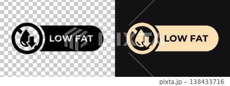 Premium Low Fat label vector design for packaging. Fat free icon gold illustration, logo, symbol, sign, stamp, tag, emblem, mark or seal for package. Cholesterol free product sticker. Premium Low Fat label vector design for packaging. Fat free icon gold illustration, logo, symbol, sign, stamp, tag, emblem, mark or seal for package. Cholesterol free product sticker. 138433716