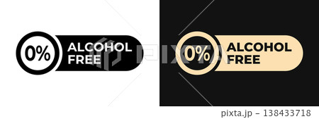 Premium Alcohol free label vector design for packaging. Nonalcoholic icon gold illustration, logo, symbol, sign, stamp, tag, emblem, mark or seal for package. No allergen drink sticker. Premium Alcohol free label vector design for packaging. Nonalcoholic icon gold illustration, logo, symbol, sign, stamp, tag, emblem, mark or seal for package. No allergen drink sticker. 138433718