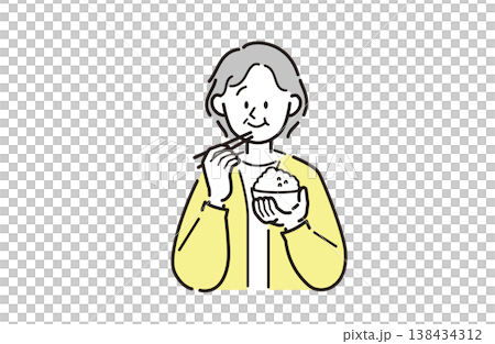 Senior woman eating a meal Senior woman eating a meal 138434312