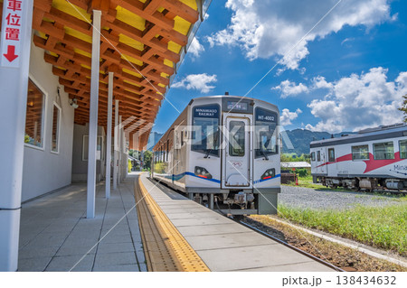 【#阿蘇】南阿蘇鉄道の高森駅に停車しているトロッコ鉄道 138434632