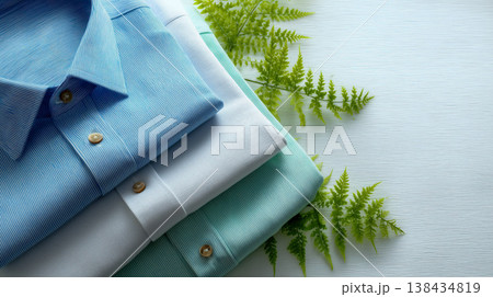 折りたたみシャツの重ね合わせ 138434819