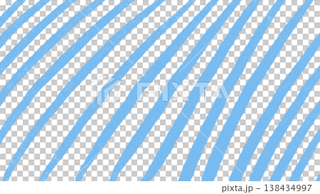 水色の手描きペイントのライン背景　ランダムバイヤス柄 138434997