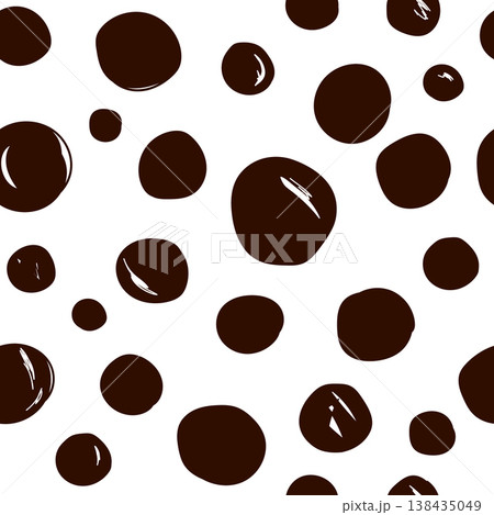 Hand Drawn Doodle Seamless Pattern With Abstract Black Dots. Vector hand drawn illustration Hand Drawn Doodle Seamless Pattern With Abstract Black Dots. Vector hand drawn illustration 138435049