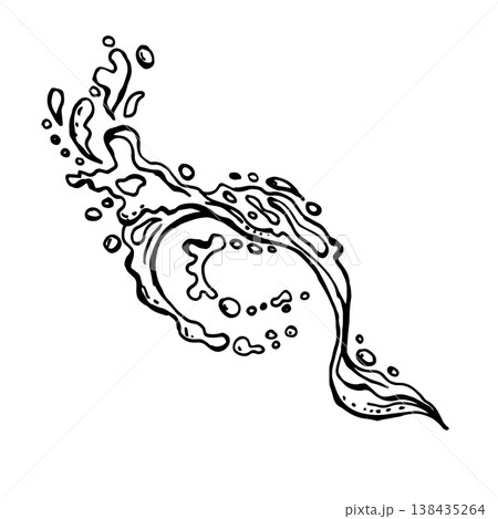 Swirling splash of clear liquid 138435264