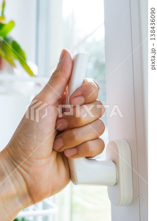 Turning window handle for summer ventilation, quality hardware, easy operation, energy efficiency, soundproofing and installation by professional business. Turning window handle for summer ventilation, quality hardware, easy operation, energy efficiency, soundproofing and installation by professional business. 138436090