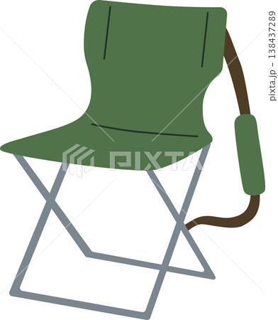 Portable Camping Folding Chair Illustration Minimal Flat Style 138437289
