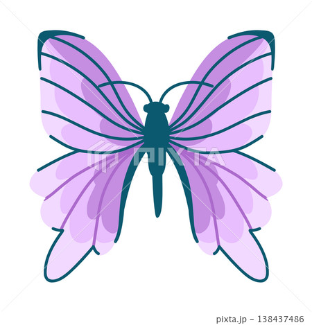 Indian Nyctalemon, butterfly in fantasy purple color isolated on white Indian Nyctalemon, butterfly in fantasy purple color isolated on white 138437486
