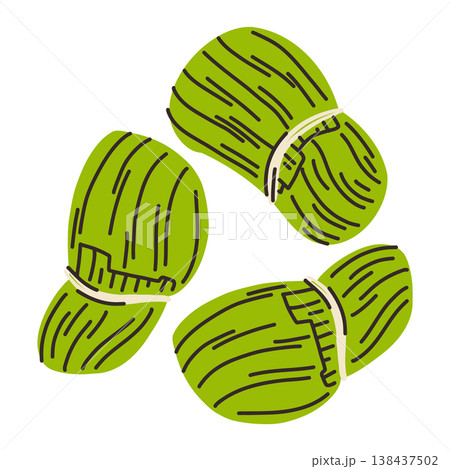 Humita, a corn and vegetable dish wrapped in corn leaves, an Argentine dish 138437502