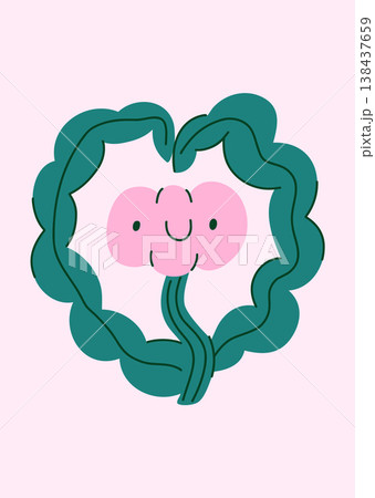 Spring pink flower with leaves folded in a heart shape on a soft pink background for a card, Valentines Day, Mothers Day, 138437659
