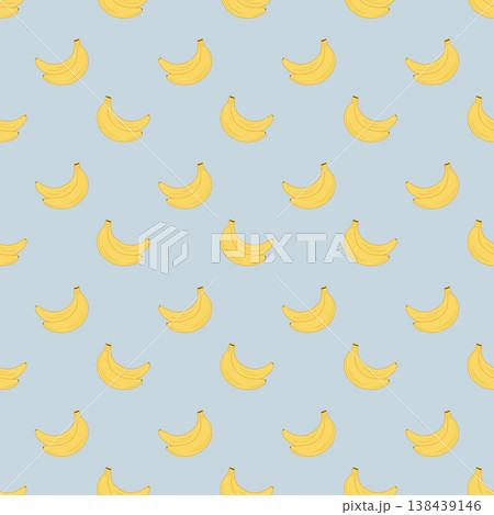 Banana fruit seamless pattern over blue background Banana fruit seamless pattern over blue background 138439146