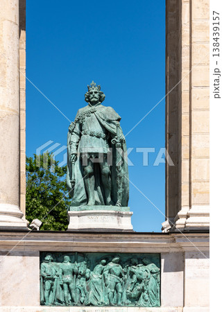 King Louis I of Hungary statue at Millennium Monument on the Heroes Square in Budapest, Hungary 138439157
