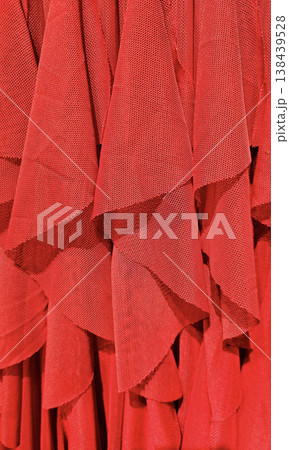 Close-up of bright red fabric Close-up of bright red fabric 138439528