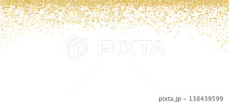 Golden confetti and glitter particles create a festive background with sparkling dots, perfect for celebrations, party designs, and decorative gold-themed projects. Golden confetti and glitter particles create a festive background with sparkling dots, perfect for celebrations, party designs, and decorative gold-themed projects. 138439599
