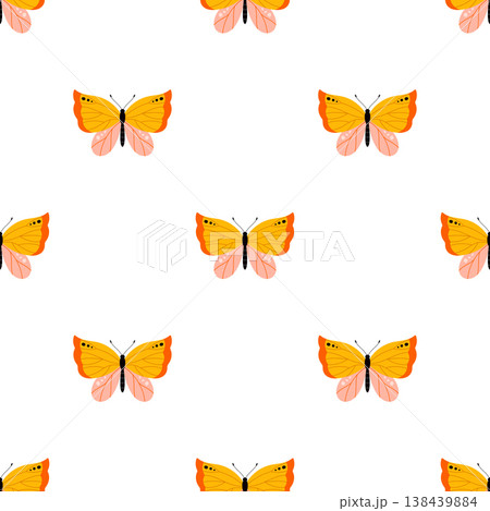 Seamless butterfly pattern colorful scattered repeat 138439884