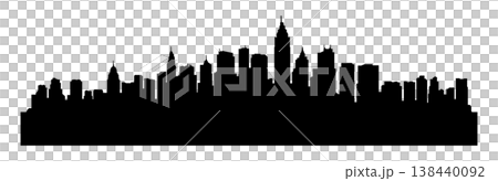 black and white city silhouette, without background black and white city silhouette, without background 138440092