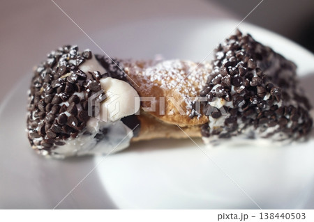 Authentic Italian Cannoli Dessert with Cream Filling Authentic Italian Cannoli Dessert with Cream Filling 138440503
