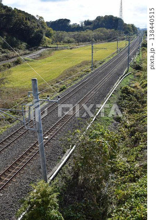 常磐線の鉄道線路 茨城県 常磐線の鉄道線路 茨城県 138440515