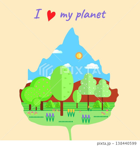 Happy Earth Day. I love my planet. Spring landscape Happy Earth Day. I love my planet. Spring landscape 138440599