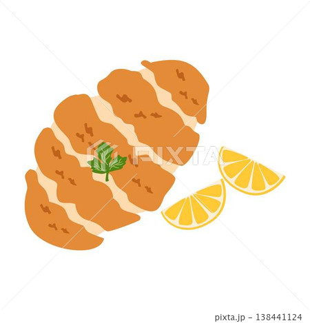 wiener schnitzel a clasic austrian dish illustration 138441124