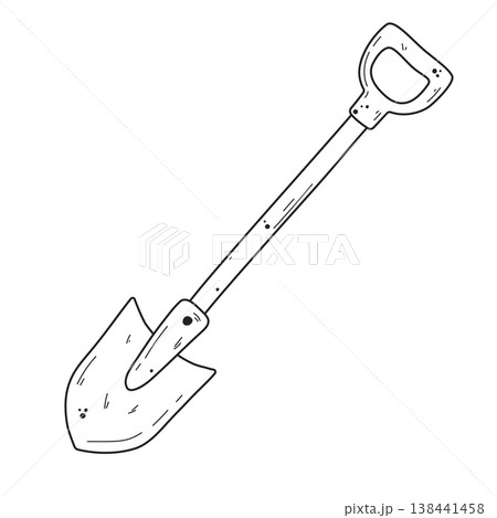 Hand drawn shovel illustration 138441458