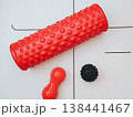 Home workout equipment on yoga mat 138441467