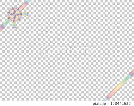 リボン花、縁、斜F、20虹淡 138441626