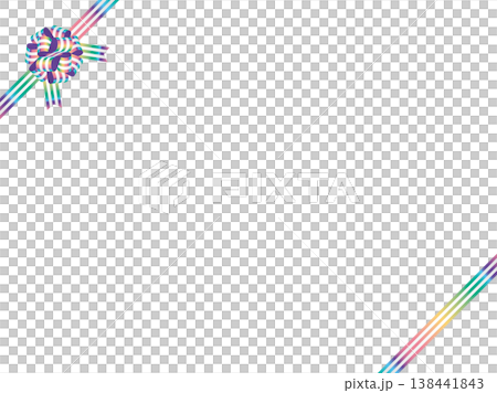 リボン花、縞、斜F、21虹濃 138441843
