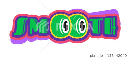 Vintage Y2K groovy smooth sticker or funky label. Y2K 2000s vector tag, funky 90s label. Vintage cool sticker or retro nostalgic patch with funky green typography and monster eyes Vintage Y2K groovy smooth sticker or funky label. Y2K 2000s vector tag, funky 90s label. Vintage cool sticker or retro nostalgic patch with funky green typography and monster eyes 138442040