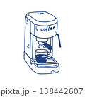 Coffee machine vector illustration minimalist hand drawn style espresso maker icon cafe equipment 138442607