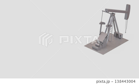 Oil Pump Jack Petroleum Industry Equipment On White Background 3d render. 138443004