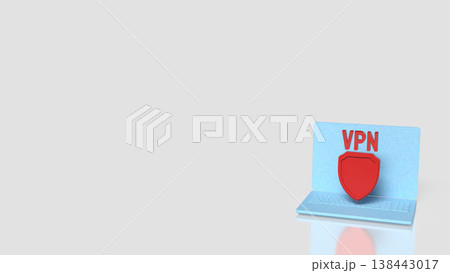 VPN Security Protection On Laptop Cyber Security Concept 3d render. 138443017