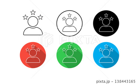 Top Rated User Icon Set With Stars and Profile Badges in Flat Circle Designs Top Rated User Icon Set With Stars and Profile Badges in Flat Circle Designs 138443165
