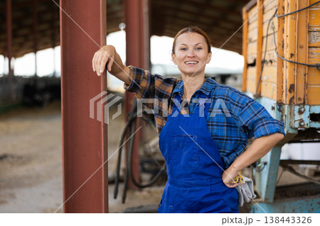 Woman is employee of company during break in work 138443326