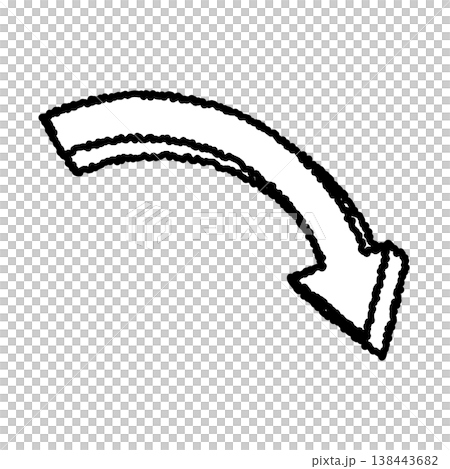 A hand-drawn, rough-looking double-lined illustration of a downward-pointing arrow pointing to the right, giving it a three-dimensional effect. A hand-drawn, rough-looking double-lined illustration of a downward-pointing arrow pointing to the right, giving it a three-dimensional effect. 138443682