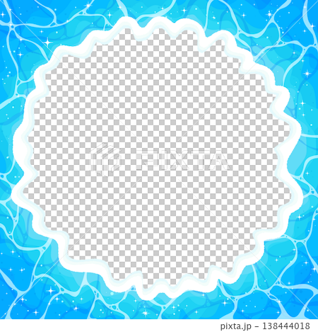 Sparkling wave-edge transparent frame_square 138444018