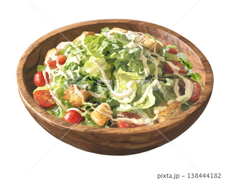 シーザーサラダ（木製サラダボウル） 138444182