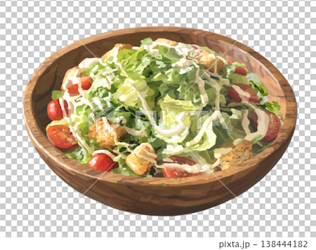 シーザーサラダ（木製サラダボウル） 138444182