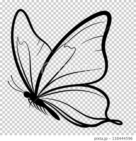 Elegant Butterfly Silhouettes and Line Art Elegant Butterfly Silhouettes and Line Art 138444596