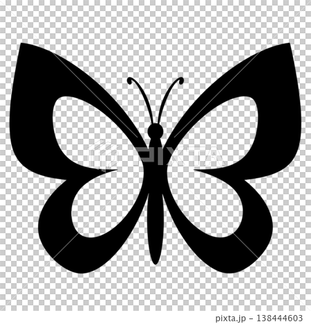 Elegant Butterfly Silhouettes and Line Art 138444603