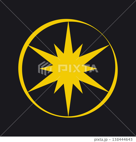 Geometric sparkle star icon vector design element. 138444643