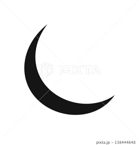 Minimal crescent symbol isolated on background. Hand drawn half moon icon vector design element. Minimal crescent symbol isolated on background. Hand drawn half moon icon vector design element. 138444648