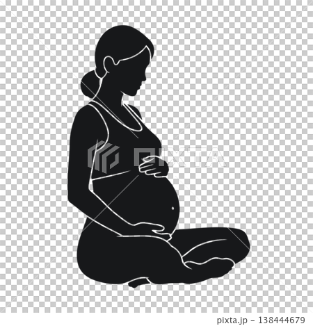 Pregnancy Yoga Motherhood Silhouette Collection Set Pregnancy Yoga Motherhood Silhouette Collection Set 138444679