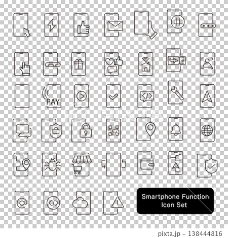 スマートフォン機能アイコンセット スマートフォン機能アイコンセット 138444816
